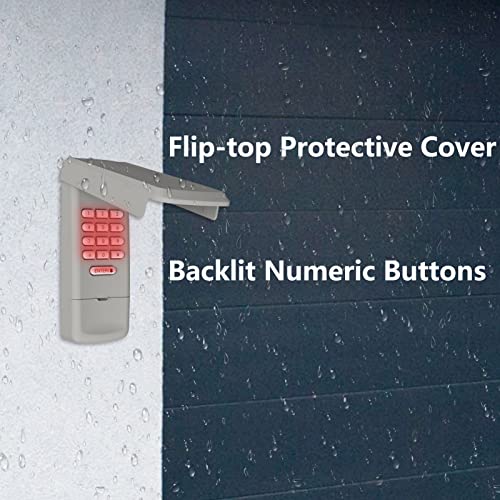 Beankoneal Universal Garage Door Opener Keypad Wireless Keypad Keyless Entry Compatible With Liftmaster Chamberlain Craftsman Genie Overhead Linear Wayne Dalton Garage Door Opener Remote Learn Button Dip Switch thumb #4
