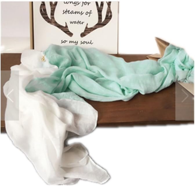 CAICAI Women's Summer Air Conditioning Shawls Soft Scarf Beach Sunscreen Wraps (Green white)