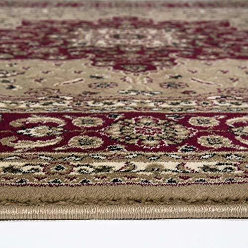 householdfurnishing Vintage Traditional Non Slip Rug Bedroom Living Room Carpet Mat Runners Floral Pattern Wide Area Persian Style Rugs (200 x 290 cm - Large Rug, Beige)