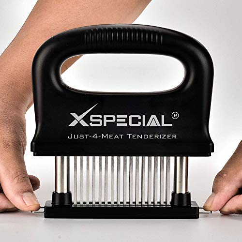 Image of Deluxe 48 Blade Meat Tenderizer Tool - Stainless Steel, Detachable Design