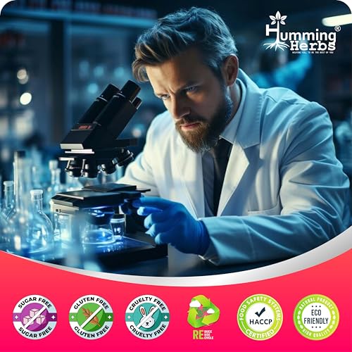 Image of Humming Herbs CoQ10 600mg Cellular Support Supplement with Resveratrol, Bergamot & Vitamin E - Heart Health & Energy Booster - Antioxidan 60 Caps