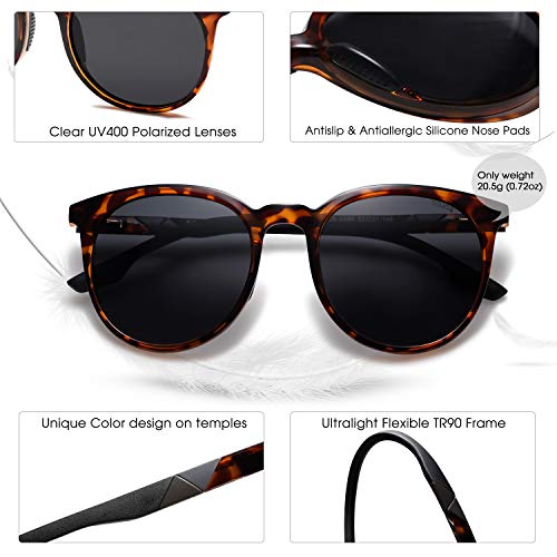 SOJOS Oversized Round Polarized Sports Sunglasses for Women Men, Ultralight TR90 Womens Mens Sport Sunglasses SJ20923