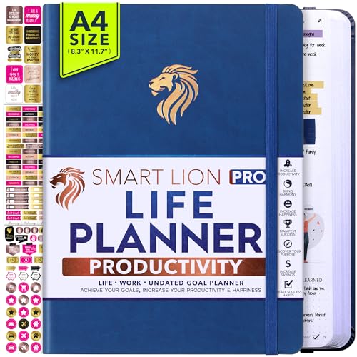 Image of Life Planner - Undated Daily, Weekly & Monthly Planner with Budget Section | A 12 Month Journey to Increase Productivity & Happiness | Life Organizer & Gratitude Journal - Horizontal Format