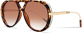 GUVIVI Retro Gold Aviator Sunglasses for Women Men, 2025 Metal Oversized 70s Aviators Black Sun Glasses