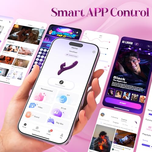 Image of Toendi Sucking Vibrator Rabbit Sex Toy, Nipple Clit Sucker Thrusting Dildo | 9 Suction Modes, 7 Thrusting Dildos Vibrating Modes, App Control Suction Toy, G Spot Vibrators Clitoral Stimulator