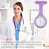 3 Pcs Nurse Watch, Fob Watches for Nurses, Infection Control Design Nurses Watch, Health Care Nurse Doctor Paramedic Medical Brooch Fob Watch, Pocket Clock with Pin Fob Watch(White Pink Purple) #3