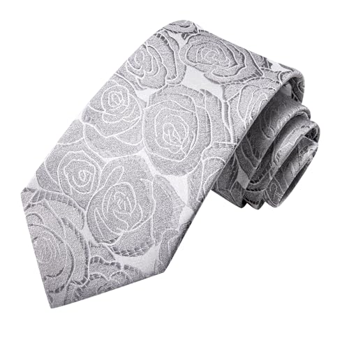 Image of Hi-Tie Men's Silk Ties Formal Woven Classic Necktie Pocket Square Cufflinks Lapel Pin Set Wedding Business