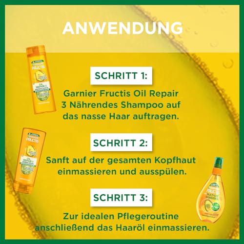 Garnier Duo-Effekt Pflege Oil Repair Haarkur, Intensiv Haaröl zum Sprühen ohne Ausspülen, mit wertvollen Natur-Ölen, für trockenes, strapaziertes Haar, Fructis, 1er Pack - 150ml
