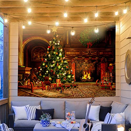 Tapisserie de Noël vintage avec impression HD grand format pour salon