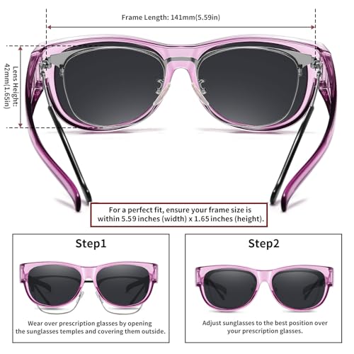 Image of HAOLOTA Sunglasses that Fit-Over Glasses Women Polarized, Trendy Cat Eye Sunglasses Wear Over Glasses, UV Protection