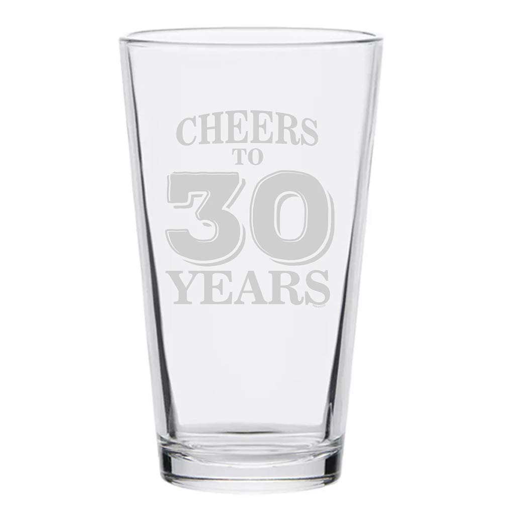 Veracco Cheers To 30 Years Thirties Birthday Gift For Him Her Dirty Thirty and Fabulous Pint Beer Glass (Clear, Glass)
