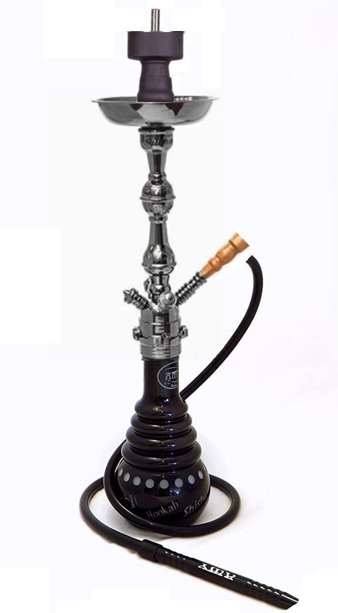 Made in Germany Hookah Heavy Metal Brass Stainless Steel Glass German Shisha 4 Hose Connections System Black