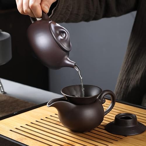 Caisang Portable Travel Tea Set Chinese Kung Fu Zisha Teapot Set 12Pack Handmade Tea Pot Cups With Tray Infuser, Purple Clay Teapot,Teacups,Tea Canister Towel In Elegant Gift Bag For Outdoor Home Business thumb #6