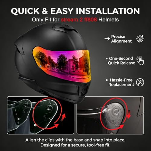 Image of PSLER Stream II Helmet Tinted Visor FF808 Face Shield Replacement for Stream II FF808