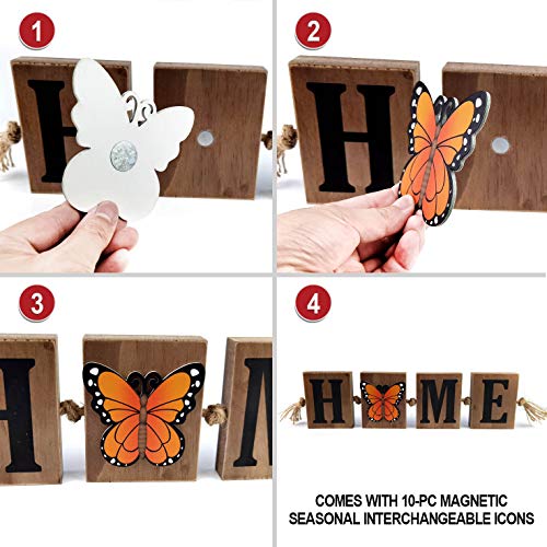 image for Winder Wooden Freestanding HOME Sign & LOVE Sign Block Cutout Letter S