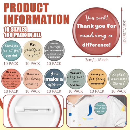 Tondiamo 100 Pcs Inspirational Button Pins Housekeeping Week Appreciation Gifts Motivational Pins Party Favors Thank You Gift for Teacher Employee Staff Nurse Surgical Tech2