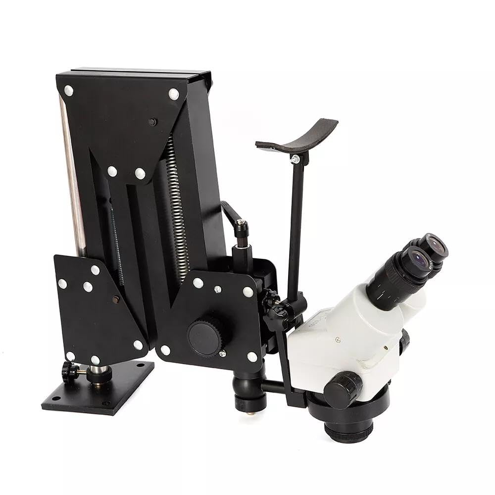 PIAOCAIYIN Jewelry Microscope Stand, Professional 7x-45x Zoom Multi-Directional Microscope Stand, Aluminum Alloy Gem Diamond Setting Machine Jewelry Making Tool