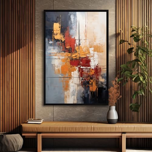 Image of The Castle Decor Abstract Wall Art | Big Size Modern Framed Painting for Living Room & Bedroom Decoration | Premium Gifting (20x30 Inches) (Design-4)