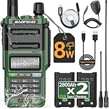 Ham Radio Baofeng UV-9R Pro 8W Long Range VHF UHF Dual Band Tri- Power Rechargeable Walkie Talkies with Programming Cable,Speaker Mic and Type-C Charging Cable for Hunting Survival Gear