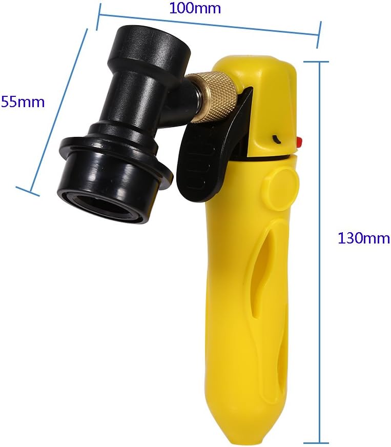 Fdit Portable Keg Charger CO2 Injector Cornelius Corny Keg Charger with Ball Lock Draft Beer Dispenser Beer Wine Soda CO2 Charger for Homebrew Soda Valve(Black)