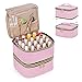 LUXJA Detachable 2 Layers Nail Polish Organizer - Hold 40 Bottles (15ml - 0.5 fl.oz), Nail Polish Case with Tools Storage Pockets (Patented Design), Pink