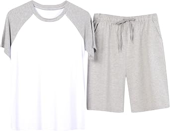 Cocila pyjamas for men shorts set cotton Pjs For Men Lounge Pants Mens Denim Shorts Gym Bamboo T Shirt Pyjama Set Wear Short Sleeve Pyjamas Brushed Cotton 3Xl And Long