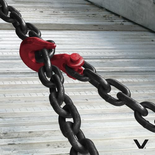 VULCAN Binder/Safety Chain Tie Down with Grab Hooks - Grade 80-1/2 Inch x 10 Foot - 12,000 Pound Safe Working Load