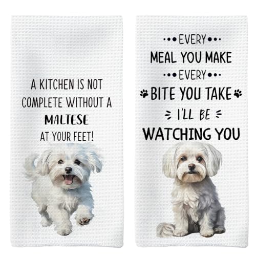 Maltese Lovers Kitchen Towels Set of 2