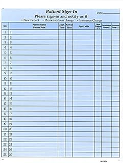 Patient Sign-in Sheets, 8-1/2