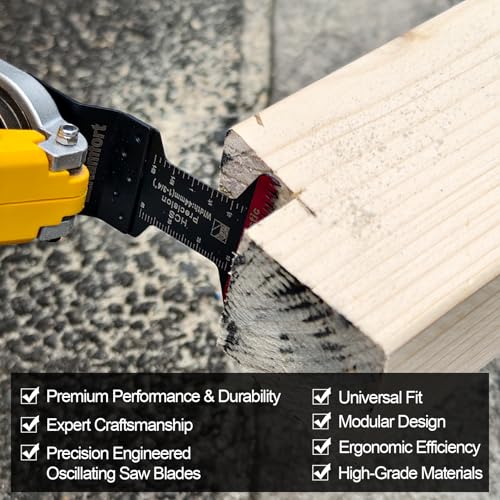 Ezkamfort 138Pcs Multi Tool Blade, Titanium Multitool Blade Kits for Wood Nails, Drywall, Japanese Tooth with Storage Bag, Universal Oscillating Saw Blades Compatible with Ryobi Makita Milwaukee 4 Ezkamfort 138Pcs Multi Tool Blade, Titanium Multitool Blade Kits for Wood Nails, Drywall, Japanese Tooth with Storage Bag, Universal Oscillating Saw Blades Compatible with Ryobi Makita Milwaukee - Image 4