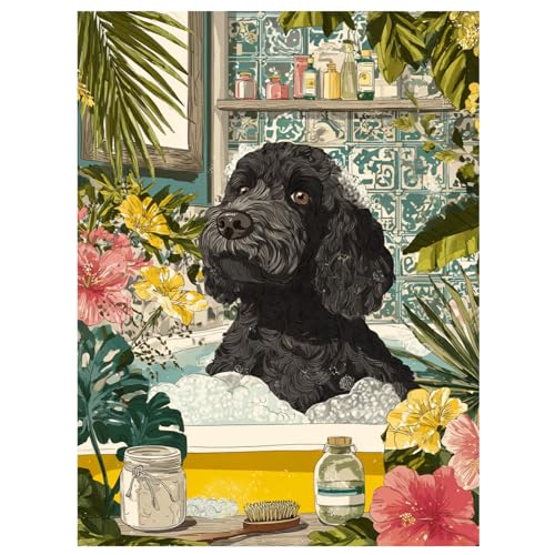Reivworl Dog Diamond Art Kits for Adults Dog Diamond Painting Kits 5D Gem Art Kit for Gifts and Home Interior Decor 12x16 Inch
