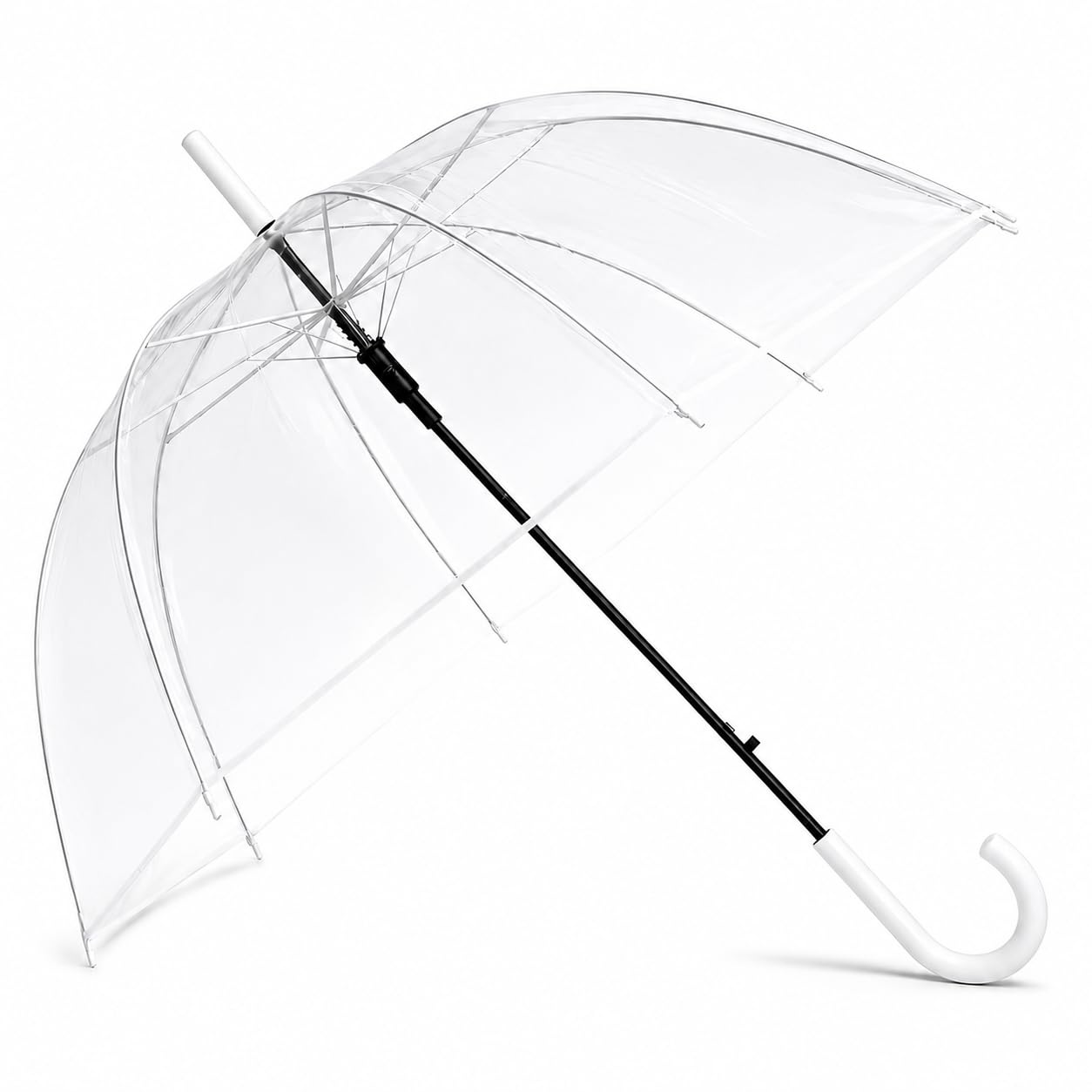 Transparent Umbrella with J Handle | Wind Resistant Clear Rain Shield for Men & Women | Maximum Coverage Umbrella for Travel, Office, College & Daily Monsoon Use | Pack of 1-image-13