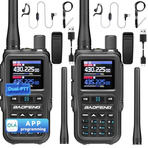 Image of BAOFENG UV5RMINI Two Way Radio NOAA Weather Radio Dual PTT 999CH Survival Radio APP Programming Copy Frequency Ham Radio