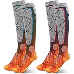 Ropa De Trabajo Para Frío Extremo Comius Sharp 2 Pares Calcetines Esquí Térmicos de Lana, Calcetines Hombre Invierno, Calcetines Altos De Compresión Para Snowboard Calcetines Termicos Frio Extremo Gruesos Para Clima Frío