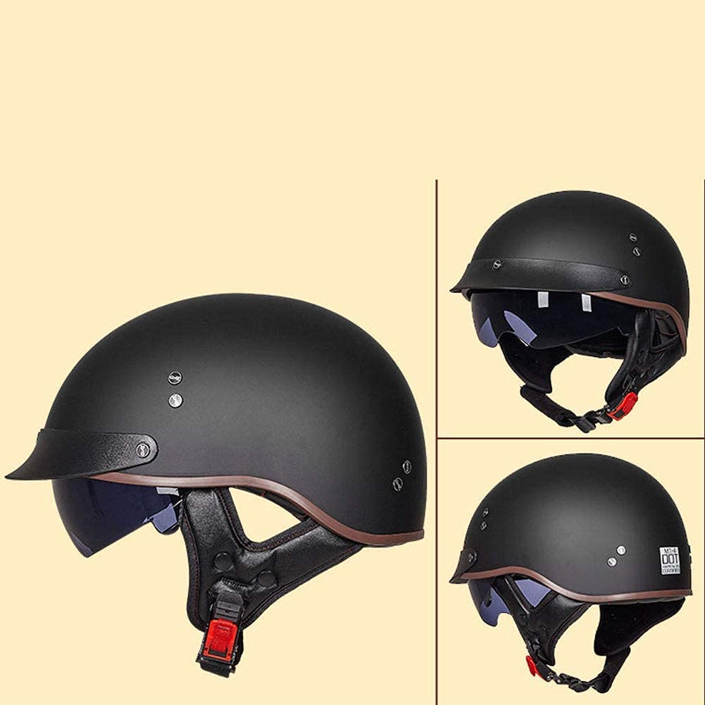 Halbschalenhelm Halbhelme mit Visier,Motorradhelm mit ECE Genehmigt Brain-Cap Halbschale Roller-Helm Scooter-Helm Jet-Helm Retro für Erwachsene Herren Damen (Color : 8, Size : XXL(63~64cm))