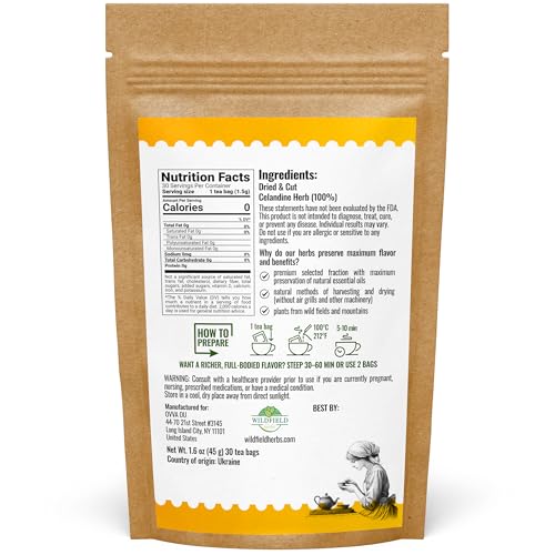 Image of 30 Bags Celandine Herb Herbal Tea (Chelidonium Majus) - 30 Count 1.5g Bags Dried Celandine Herb Tea