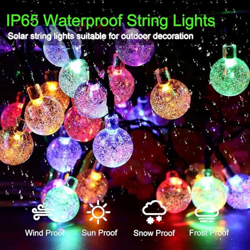Image of AERYS 45 Bulbs LED Fairy String Solar Light Silicon LED Bulbs 10 Meter Waterproof 8 Mode Outdoor /Indoor Waterproof Solar Powered Led String Light, Decorations for Garden Yard Balcony (Multi-Colour)