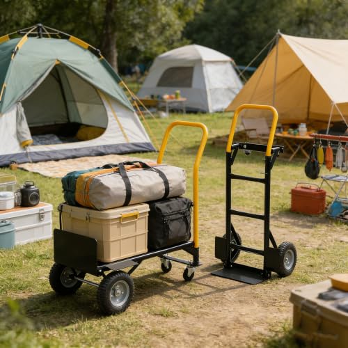 Carretilla multiusos convertible con ruedas giratorias y plataforma resistente miniatura 3