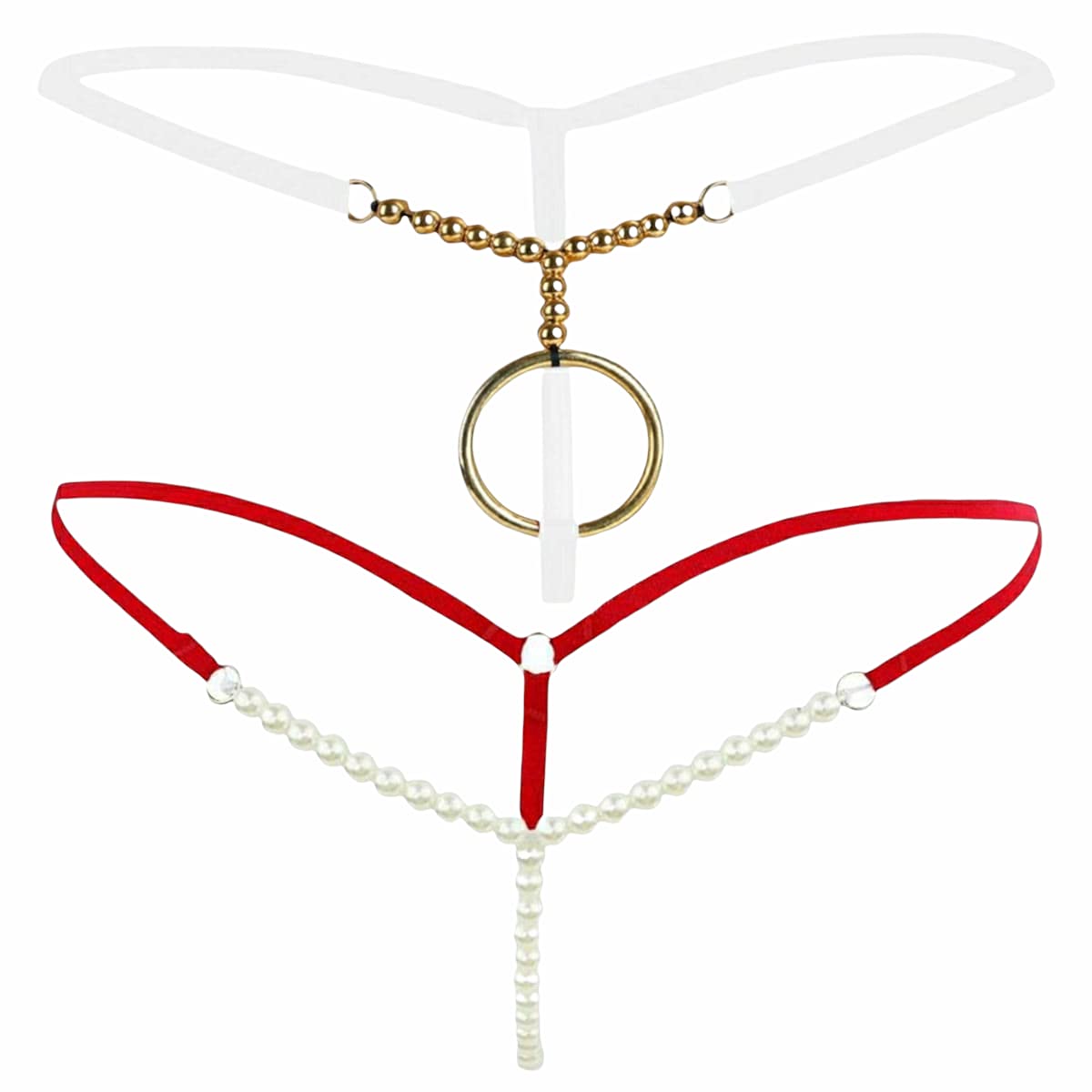 Unisex Adult Polyester G-strings (Pack of 2) (ZSH-ML-PN-5059,WH,RD_RED,WHITE_M)-picture-48