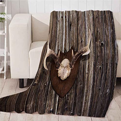 Couverture polaire flanelle cornes de wapiti rétro douceur et chaleur - 5