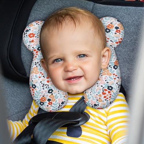 Image of Baby Travel Pillow, Infant Kid's Cushion Soft and Skin Friendly for Car Seat, Pushchair and Stroller (Style M)