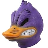 Angry Purple Duck Latex Mask - Elastic and Realistic Animal Costume Props - Novelty Duck Headpiece for Performances