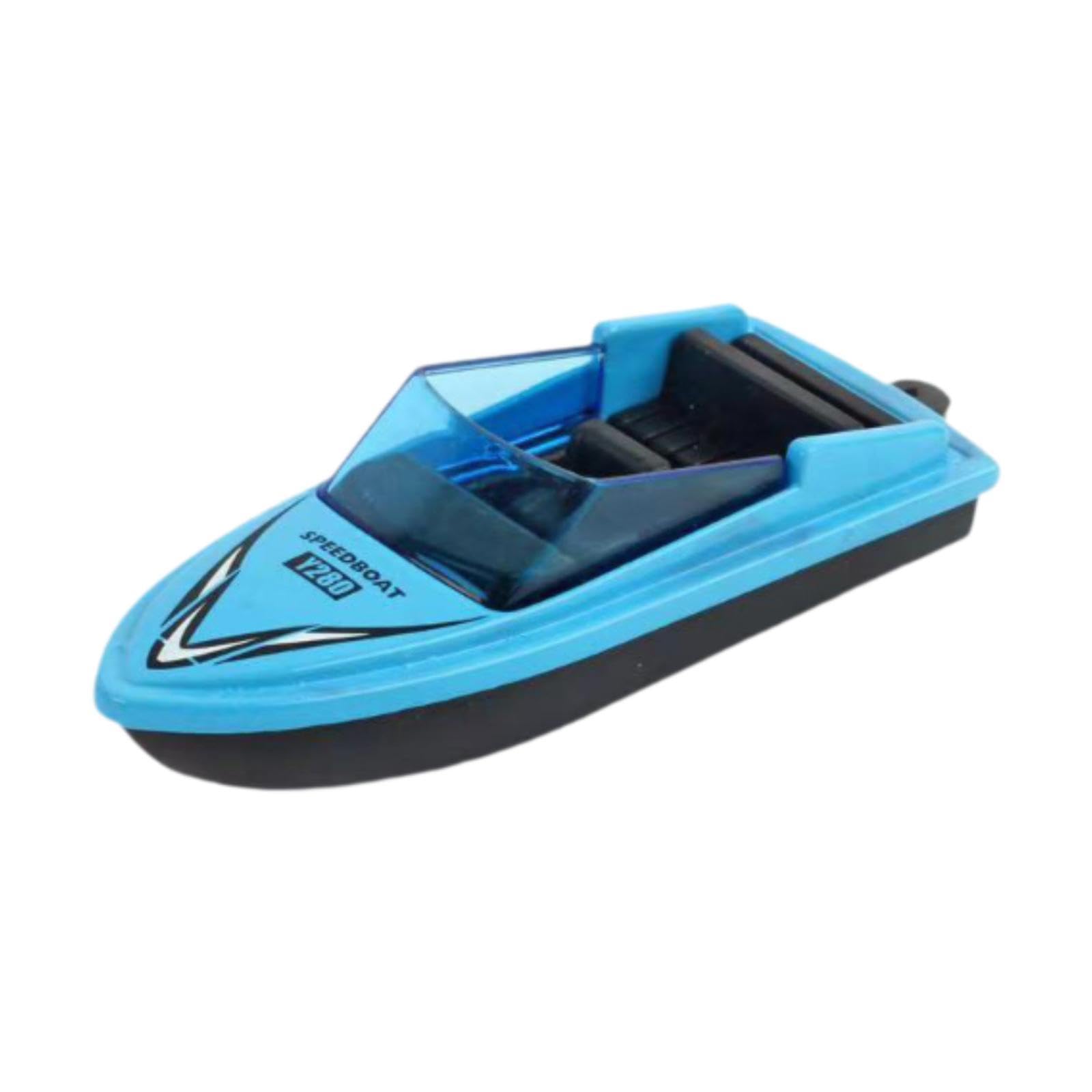 LOVIVER Mini Motorboat Model, Alloy Simulation Speedboat Educational Toy, Micro Landscape Decoration for Age 3-12+ Adults, Kids, Blue
