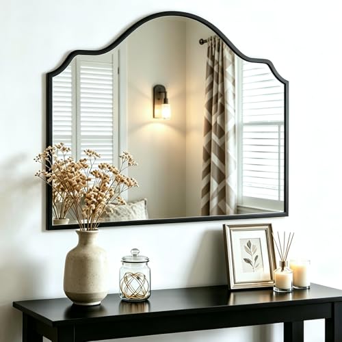 Chende Black Wall Mirrors for Decor, Antique Arched...