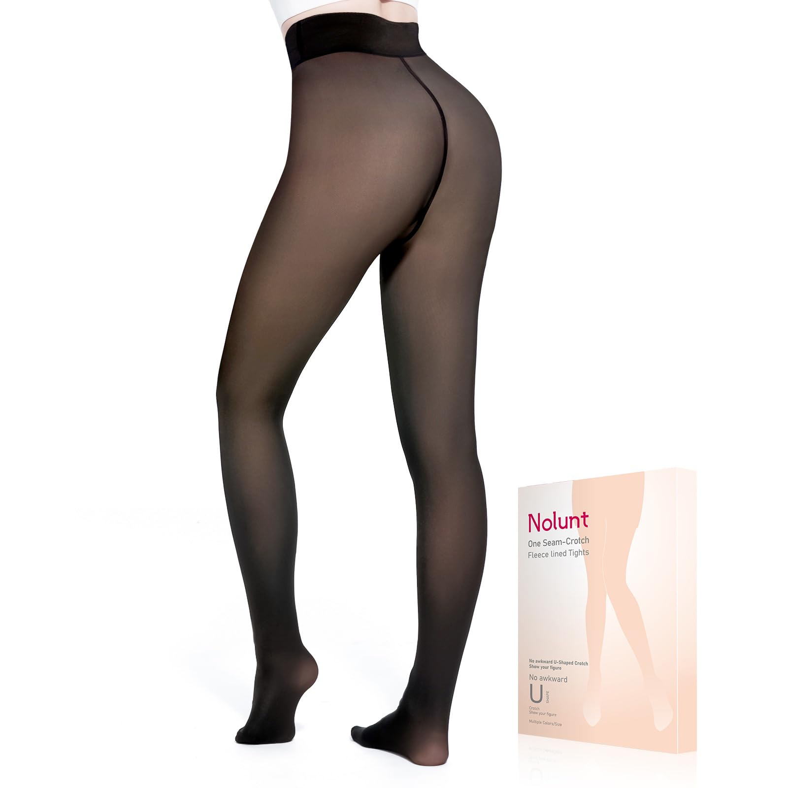 Fleece Lined Tights Sheer Women,Fake Translucent Warm Pantyhose Leggings Sheer Thermal Tights for Women in Winter.