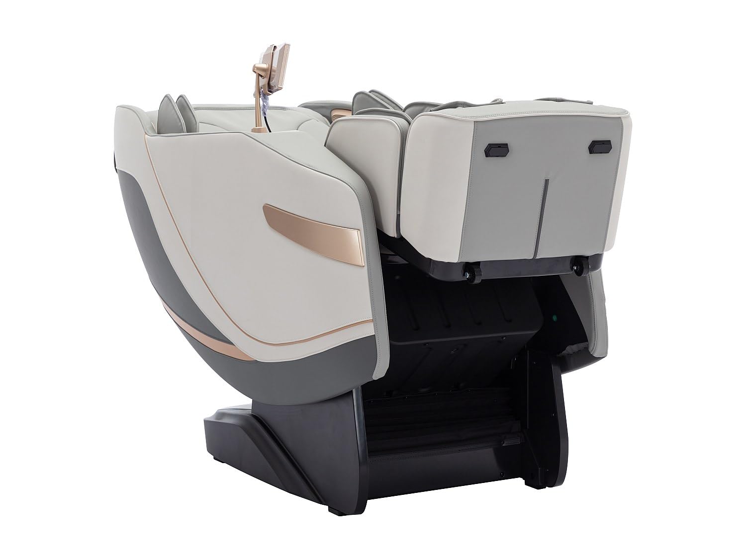 Vente-unique - Sillón de Masaje de Piel sintética - Sistema de Gravedad Cero - Gris - MOWATA