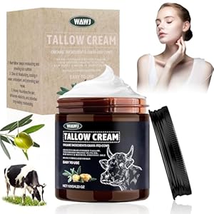 WAWJ® Crema de Sebo de Vacuno Ecológico, Crema de Sebo de Vacuno para el Cuidado de la Piel, Crema de Sebo Ecológico procedente de Sebo de Vacuno Crudo para el Cuidado Facial, Hidratación Corporal