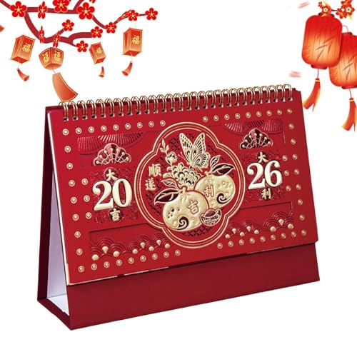 Calendario Mensual 2026 - Año Del Caballo Planificación 12 Meses 25,5x8,4x8 Cm | Calendario De Oficina De Cartón Para Aula Y Dormitorio | Ideal Para Adultos, Maestros Y Salón