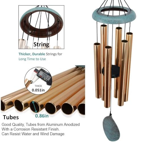 Image of ASTARIN Personalized Happy Retirement Gift, Retirement Wind Chimes for Women Men, 35 inch Large Deep Tone Wind Chime Retire Gifts for Teacher Co-Workers Boss Husband Friends Parents
