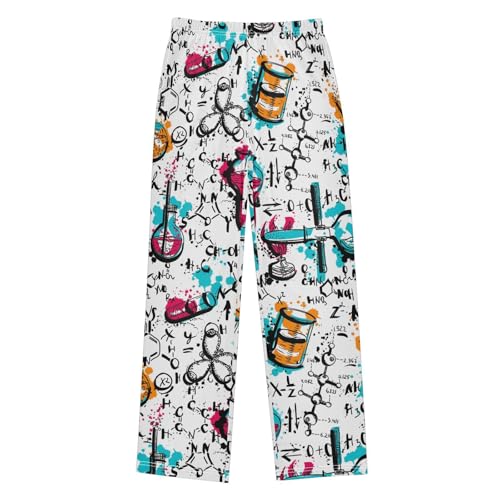 ZZXXB Chemical Molecule Formula Boys Long Pants Soft Trousers Elastic Waist Kids Lounge Bottoms with Pockets S-XL